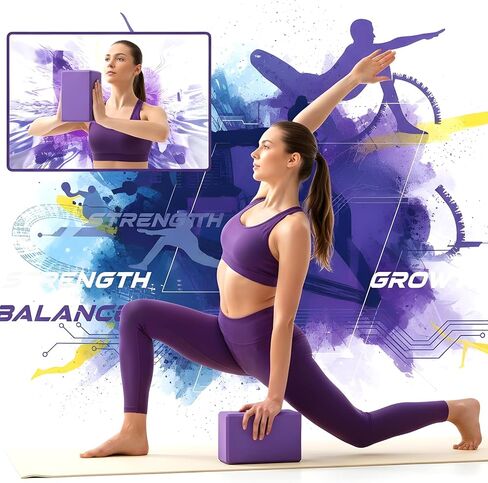 4 Pcs Yoga Blocks 9 x 6 x 3.15 Inch Eva Foam Lightweight Non Slip Yoga Props for Pilates Stretching and Meditation Exercise Blocks Lightweight Yoga Essentials in Saudi Arabia