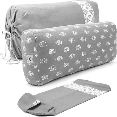 Y O GAYO Yoga Bolster - Made with 100% Cotton, Yoga Pillow Set Includes Extra Washable Cover and Carry Bag in Saudi Arabia