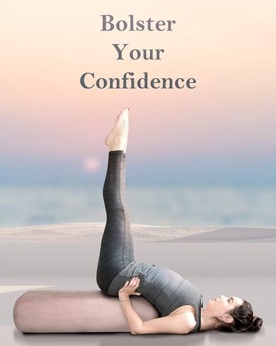 مجموعة مسند اليوجا توماز - وسادة مسند مستطيلة لليوجا التصالحية، وسادة تأمل ناعمة مع مقبض حمل وحزام بطول 8 أقدام، غطاء قابل للغسل في الغسالة in Kuwait