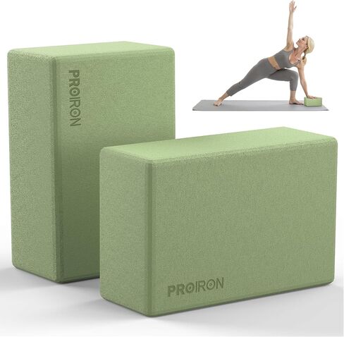 PROIRON Yoga Blocks, 2 Pack Supportive High Density Premium Eva Foam, Soft Non-Slip Surface with Curved Edges Stretch Blocks For Yoga, Pilates, Stretching in Kuwait
