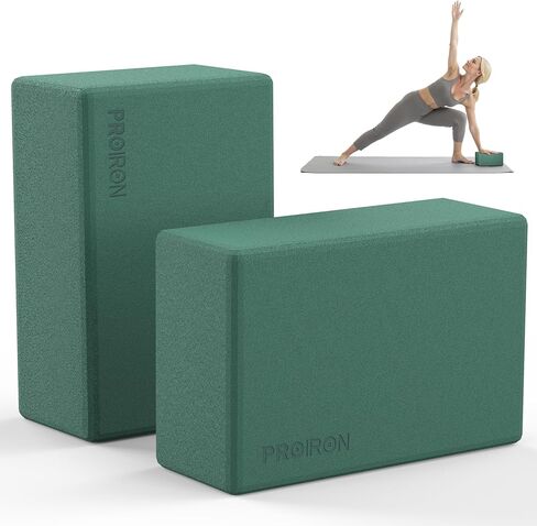 PROIRON Yoga Blocks, 2 Pack Supportive High Density Premium Eva Foam, Soft Non-Slip Surface with Curved Edges Stretch Blocks For Yoga, Pilates, Stretching in Kuwait