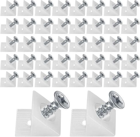 120 Pcs Drawer Bottom Support Brackets,Drawer Wedges with Screws, Fixing Mending Wedges, Angle Code Bracket Fasteners, Plastic Drawer Reinforcement Repair Kit for Furniture Sagging Drawer in Kuwait