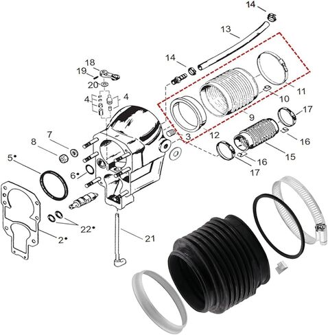 816431A1 U-Joint Bellows fits MerCruiser Alpha One Gen II (91+) & Vazer Stern Drives, replaces Sierra 18-2747/89180. in Kuwait
