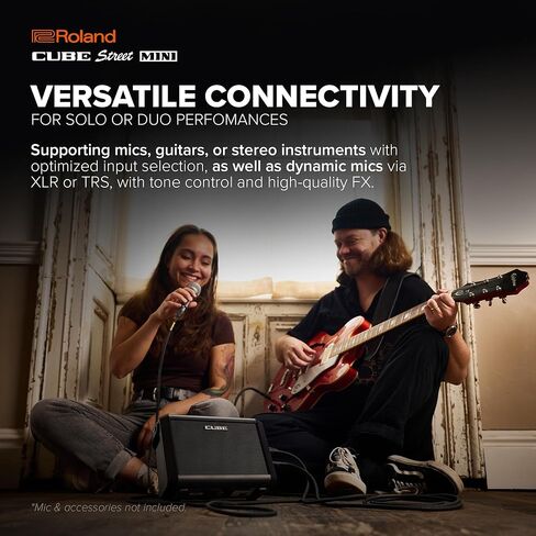 Roland Cube Street Mini | Ultra-Compact Amplifier | Exceptional Sound | Ideal for Small Events | Supports Mics, Instruments & More | Up to 7 Hours Battery Life | Built-in Effects | Bluetooth Audio in Saudi Arabia