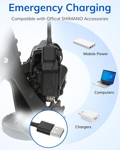 Replacement USB Charging Cable for Di2 EW-EC300, Compatible with Shimano 12-Speed Di2 Road Drivetrains - 1.5M/59inch (USB) in Kuwait