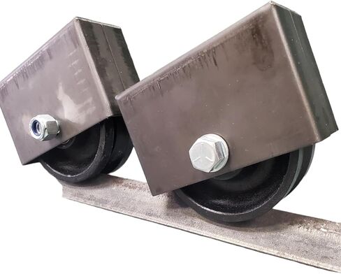Cast Iron V-Groove Gate Wheels with Boxes, 4-6 Inch, Heavy Duty Rolling Wheels with Bearings, 600-1000 lbs Capacity, 2-Piece Set (6" Wheels) in Saudi Arabia