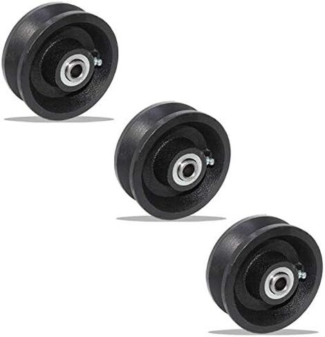 Set of 3 of V-Groove Wheel 4" X 2" with Roller Bearing (1/2" ID) in Kuwait