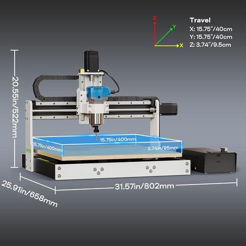 4040 CNC Router Machine with Linear Guide & Ball Screw Motion, Achieve ±0.005mm Accuracy for High Precision Metal Aluminum Copper Wood Acrylic PCB Engraving in Kuwait
