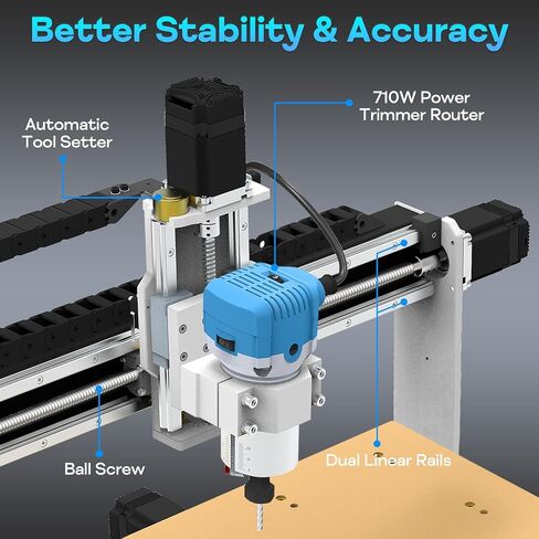 4040 CNC Router Machine with Linear Guide & Ball Screw Motion, Achieve ±0.005mm Accuracy for High Precision Metal Aluminum Copper Wood Acrylic PCB Engraving in Kuwait