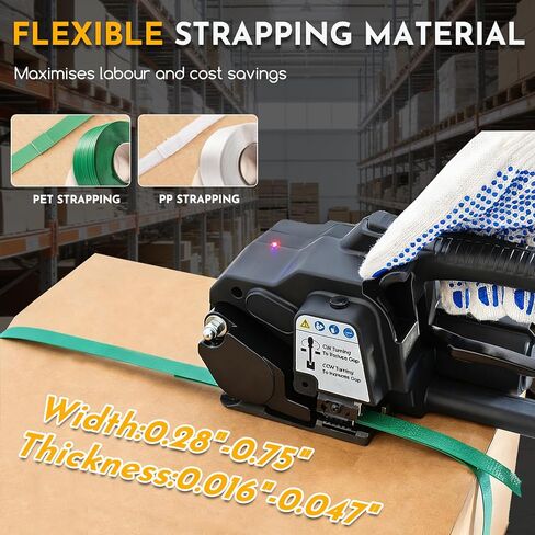 أداة ربط كهربائية لاسلكية لأشرطة PP/PET، شد قابل للتعديل 3500N، آلة ربط محمولة تعمل بالبطارية المزدوجة للكرتون والمنصات والتعبئة الصناعية in Kuwait