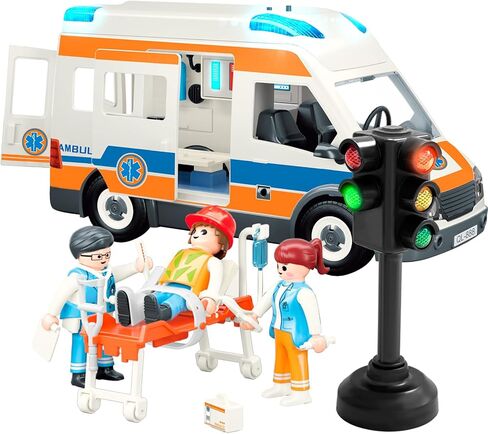 Ambulance Toy Truck for Kids 3-8, Large Toy Cars with Lights & Sounds, Emergency Vehicle Toddler Toys, Rescue Role Playset Play & Learn Toddler Toys Ages 3 4 5 6 7 8 9 10 11 12(Ambulance) in Saudi Arabia