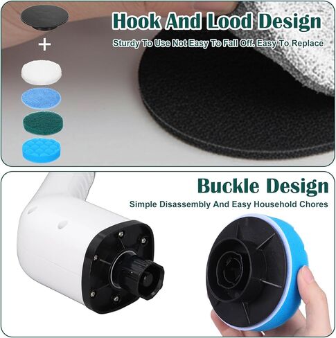 12Pcs Brush Heads Set, Cordless Electric Spin Scrubber Replaceable Brush Heads, Cordless Buffing Bonnet Pad for Household Cleaning Brushes, Bathroom, Floor, Tile, Car in Kuwait