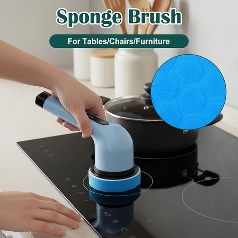 12Pcs Brush Heads Set, Cordless Electric Spin Scrubber Replaceable Brush Heads, Cordless Buffing Bonnet Pad for Household Cleaning Brushes, Bathroom, Floor, Tile, Car in Kuwait