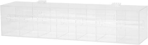 Transparent Acrylic Label Dispenser and Sticker Roll Holder with 7 Compartments for Dust Organizational Use in Offices, Homes, and Schools in Saudi Arabia