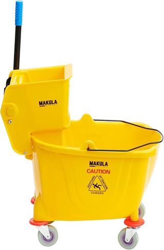 Makula Commercial Mop Bucket with Wringer, 36 Qt Heavy Duty Janitor Mop Bucket with Wheels, Side Press Wringer Combo, Industrial Cleaning Bucket for Restaurants, Schools & Commercial Floors in Saudi Arabia