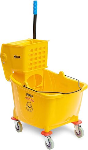 Makula Commercial Mop Bucket with Wringer, 36 Qt Heavy Duty Janitor Mop Bucket with Wheels, Side Press Wringer Combo, Industrial Cleaning Bucket for Restaurants, Schools & Commercial Floors in Saudi Arabia