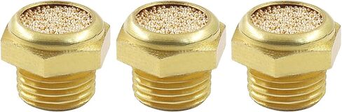 Brass Pneumatic Exhaust Mufflers, 3 Pack Sintered Bronze Air Muffler Silencer with 1/8" Male Thread, Industrial Noise Reduction Fittings for Air Tools and Valves in Saudi Arabia