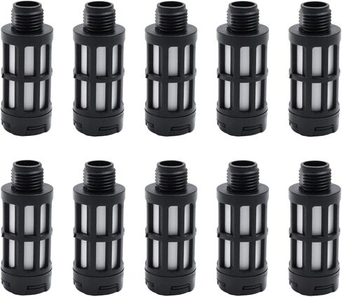 LC LICTOP G1/8 Plasitc Pneumatic Air Compressor Muffler, Plastic Exhaust Silencer Fitting for Solenoid Valves & Air Tools, Black Noise Reducer, 10Pcs Black in Saudi Arabia
