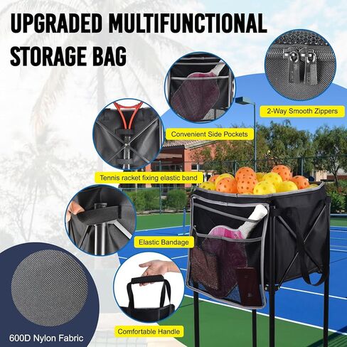 Portable Pickleball & Tennis Ball Hopper - Pickleball Collector Retriever Basket Carrier Gatherer Picker Container for Picking and Storage Training Tool for Ball in Kuwait