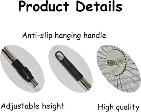 وعاء منتقي كرات التنس من الفولاذ المقاوم للصدأ، وعاء أسطواني علوي قابل للتعديل مع مقبض قابل للتعليق، جامع كرات تنس محمول وسلة لسهولة الالتقاط والتدريب، يحمل أكثر من 60 كرة in Kuwait