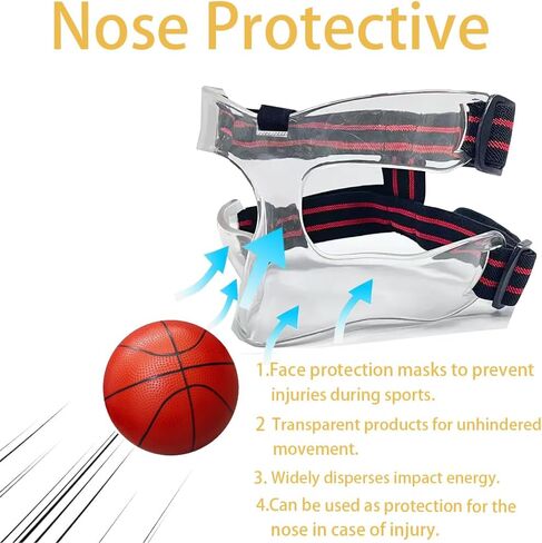 Nose Shield Protective Mask for Basketball and Football Sports Adjustable Mask with Foam Padding for Men and Women Black in Saudi Arabia