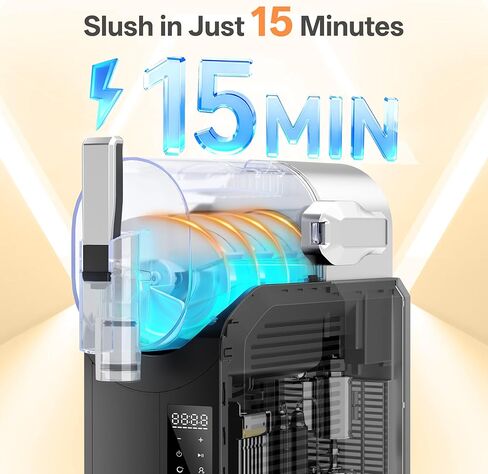 آلة سلاشي، صانعة المشروبات المجمدة سعة 2 لتر/68 أونصة وآلة مارجريتا مع 6 إعدادات مسبقة وشاشة LED، لا حاجة إلى آلة سلاشي للمنزل والحفلات in Kuwait