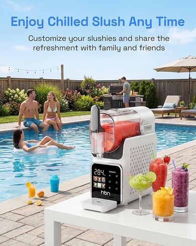 آلة HBN Slushie للمنزل لا حاجة للثلج، صانع المشروبات المجمدة في آلة Slushy 68oz، التنظيف الذاتي، 6 إعدادات مسبقة للمارجريتا والكوكتيلات والميلك شيك وأكثر من ذلك، مثالية لجمع العائلة، والحفلات الصيفية in Kuwait