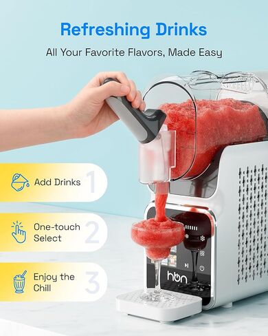 آلة HBN Slushie للمنزل لا حاجة للثلج، صانع المشروبات المجمدة في آلة Slushy 68oz، التنظيف الذاتي، 6 إعدادات مسبقة للمارجريتا والكوكتيلات والميلك شيك وأكثر من ذلك، مثالية لجمع العائلة، والحفلات الصيفية in Kuwait