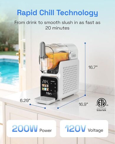 آلة HBN Slushie للمنزل لا حاجة للثلج، صانع المشروبات المجمدة في آلة Slushy 68oz، التنظيف الذاتي، 6 إعدادات مسبقة للمارجريتا والكوكتيلات والميلك شيك وأكثر من ذلك، مثالية لجمع العائلة، والحفلات الصيفية in Kuwait