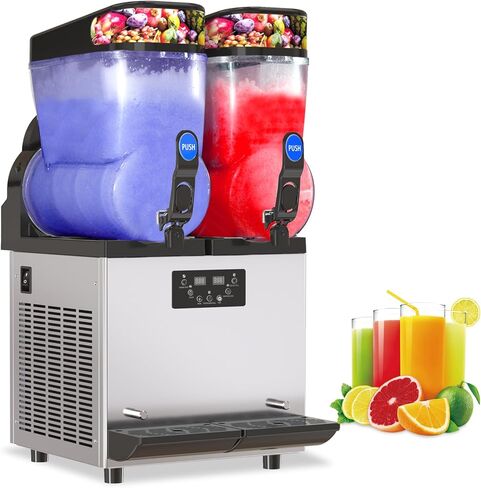 XPW Commercial Slushy Machine 110V 1000W 30L Tanks Commercial Slushie Machine 304 Stainless Steel Margarita Maker Efficient Cooling Slush Maker Perfect for Bar Cafe Restaurant in Saudi Arabia