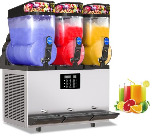 XPW Commercial Slushy Machine 110V 1000W 30L Tanks Commercial Slushie Machine 304 Stainless Steel Margarita Maker Efficient Cooling Slush Maker Perfect for Bar Cafe Restaurant in Saudi Arabia