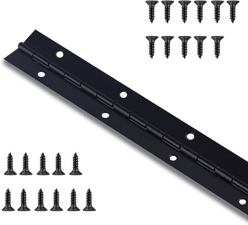 Heavy Duty Piano Hinge 48 Inch Long x 1.2 Inch Open Width Stainless Steel Black Continuous Hinge for Cabinet, Door, DIY Wood Boxes, 0.047" Leaf Thickness in Kuwait