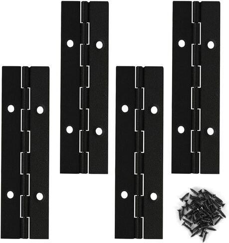 4 قطع من مفصلات البيانو شديدة التحمل مقاس 4 بوصات، ومفصلات بيانو مستمرة من الفولاذ المقاوم للصدأ باللون الأسود، وعرض مفتوح مقاس 2 بوصة، لحالات باب الخزانة، وصناديق تخزين أدوات الأثاث الخشبي مع 16 قطعة من البراغي in Kuwait