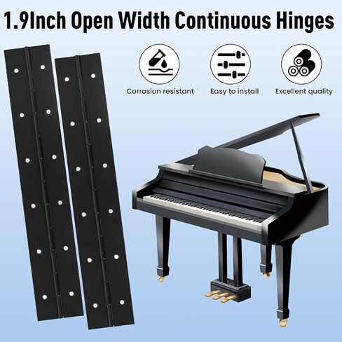 4 قطع من مفصلات البيانو شديدة التحمل مقاس 4 بوصات، ومفصلات بيانو مستمرة من الفولاذ المقاوم للصدأ باللون الأسود، وعرض مفتوح مقاس 2 بوصة، لحالات باب الخزانة، وصناديق تخزين أدوات الأثاث الخشبي مع 16 قطعة من البراغي in Kuwait