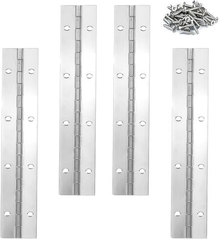 4PACK 4INCH Silver Continuous &Piano Hinge 0.05" Thickness/1.2" Open Width Heavy Duty Continuous Hinge with Holes for Cabinet Door Cases Woodworking Include Screws in Saudi Arabia