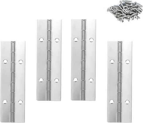4PACK 4INCH Silver Continuous &Piano Hinge 0.05" Thickness/1.2" Open Width Heavy Duty Continuous Hinge with Holes for Cabinet Door Cases Woodworking Include Screws in Saudi Arabia