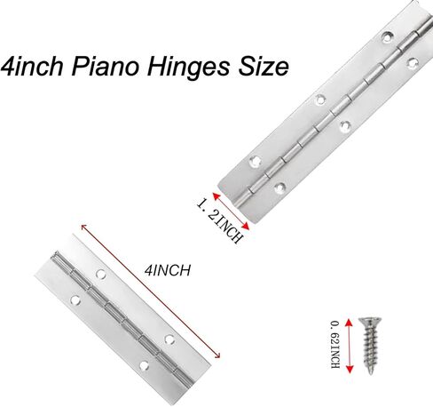 4PACK 4INCH Silver Continuous &Piano Hinge 0.05" Thickness/1.2" Open Width Heavy Duty Continuous Hinge with Holes for Cabinet Door Cases Woodworking Include Screws in Saudi Arabia