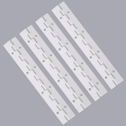 4 عبوات بمفصلات بيانو شديدة التحمل مقاس 12 بوصة، ومفصلات بيانو مستمرة من الفولاذ المقاوم للصدأ باللون الأبيض، وعرض مفتوح 1.2 بوصة، لحالات أبواب الخزانة، وصناديق تخزين أدوات الأثاث الخشبي in Kuwait