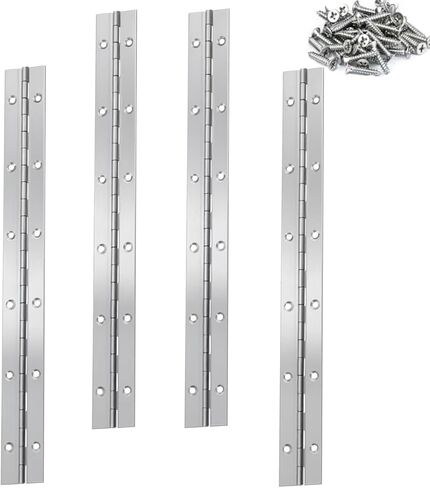 4PACK 4INCH Silver Continuous &Piano Hinge 0.05" Thickness/1.2" Open Width Heavy Duty Continuous Hinge with Holes for Cabinet Door Cases Woodworking Include Screws in Saudi Arabia