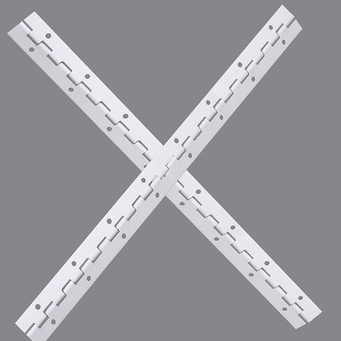 2PACK 12INCH White 304 Stainless Steel Piano Hinges,Heavy Duty 0.05-Inch Thick Continuous Hinges,2-Inch Open Width,Ideal for Modern Cabinet Doors, Display Cases & Furniture Hardware (12INCH) in Kuwait