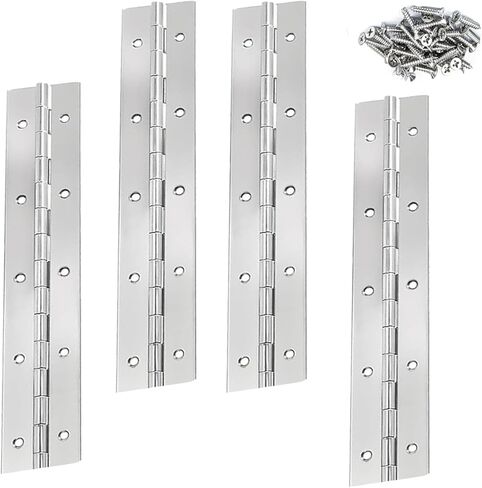 4PACK 4INCH Silver Continuous &Piano Hinge 0.05" Thickness/1.2" Open Width Heavy Duty Continuous Hinge with Holes for Cabinet Door Cases Woodworking Include Screws in Saudi Arabia