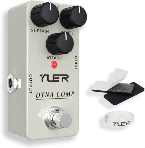 YUER دواسة ضاغط جيتار/باس ميني داينا تأثير ضغط دواسة للجيتار الكهربائي شركات تناظرية سهلة الاستخدام حافظة ألومنيوم تجاوز حقيقية مع غطاء مفتاح القدم in Kuwait