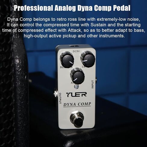 YUER دواسة ضاغط جيتار/باس ميني داينا تأثير ضغط دواسة للجيتار الكهربائي شركات تناظرية سهلة الاستخدام حافظة ألومنيوم تجاوز حقيقية مع غطاء مفتاح القدم in Kuwait