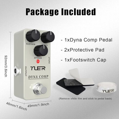 YUER دواسة ضاغط جيتار/باس ميني داينا تأثير ضغط دواسة للجيتار الكهربائي شركات تناظرية سهلة الاستخدام حافظة ألومنيوم تجاوز حقيقية مع غطاء مفتاح القدم in Kuwait
