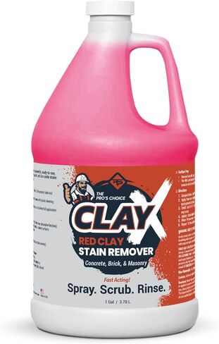 Clay-X Red Clay Stain Remover – 1 Gallon | Removes Red Clay Stains & Rust from Concrete, Brick, Pavers, Stucco & Masonry | Fast-Acting, Professional-Strength Spray Cleaner in Saudi Arabia