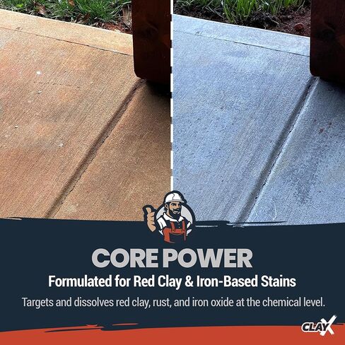 Clay-X Red Clay Stain Remover – 1 Gallon | Removes Red Clay Stains & Rust from Concrete, Brick, Pavers, Stucco & Masonry | Fast-Acting, Professional-Strength Spray Cleaner in Saudi Arabia