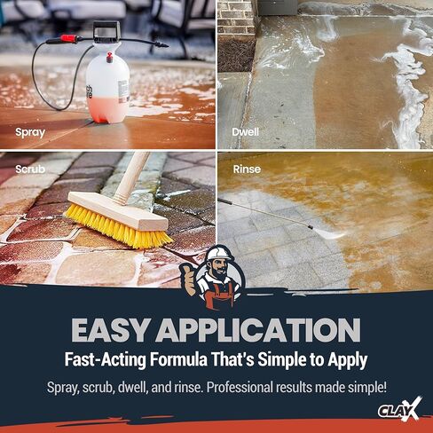 Clay-X Red Clay Stain Remover – 1 Gallon | Removes Red Clay Stains & Rust from Concrete, Brick, Pavers, Stucco & Masonry | Fast-Acting, Professional-Strength Spray Cleaner in Saudi Arabia