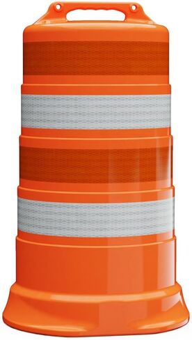 Reflective Channelizer Drum, Orange, High Density Polyethylene, 39.7H x 23.5W inches, 8 lb, Traffic Safety Barrel in Kuwait