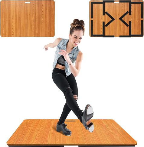 Tap Dance Floor, Portable Dance Floor, Professional Tap Board for Tap Dancing, Cushioned Base Dance Practice Floor, 47'' x 27'' in Kuwait