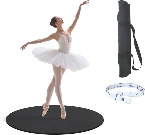 سجادة أرضية الرقص المحمولة مقاس 30.7 بوصة لتدريب الباليه والصنبور - لوحة دوارة بسمك 1.3 سم للراقصين، سجادة تمرين ناعمة مثالية مع سطح غير قابل للانزلاق لتمارين الدوران والرقص in Kuwait